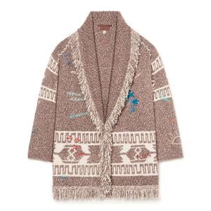 ALANUI Embroidered Shawl Cardigan Women BROWN Sweaters & Knitwear